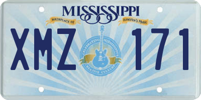 MS license plate XMZ171