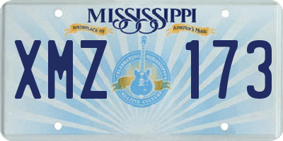 MS license plate XMZ173