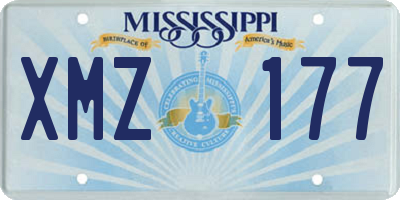 MS license plate XMZ177