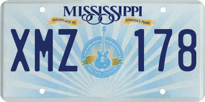 MS license plate XMZ178