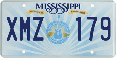 MS license plate XMZ179
