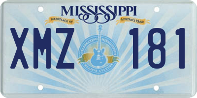 MS license plate XMZ181
