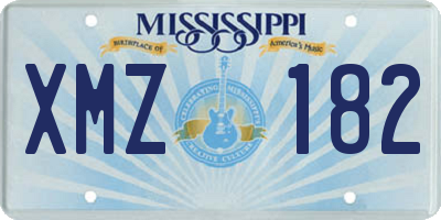 MS license plate XMZ182