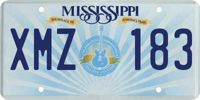 MS license plate XMZ183