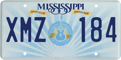 MS license plate XMZ184
