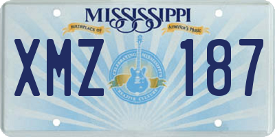 MS license plate XMZ187