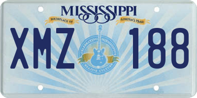 MS license plate XMZ188