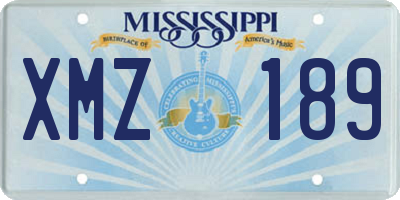 MS license plate XMZ189