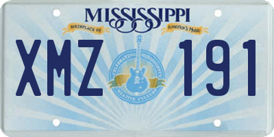 MS license plate XMZ191