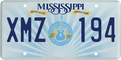 MS license plate XMZ194