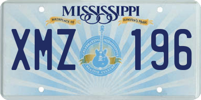 MS license plate XMZ196
