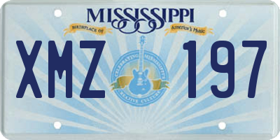 MS license plate XMZ197