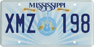 MS license plate XMZ198