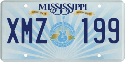 MS license plate XMZ199