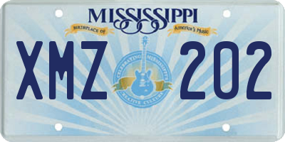 MS license plate XMZ202
