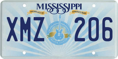 MS license plate XMZ206
