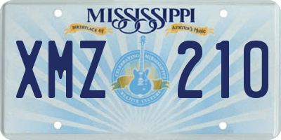 MS license plate XMZ210
