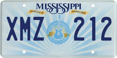 MS license plate XMZ212