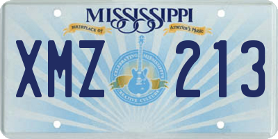 MS license plate XMZ213