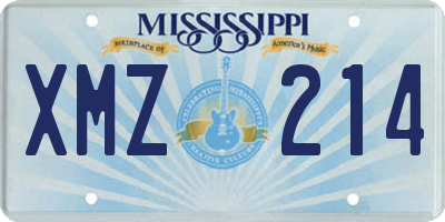MS license plate XMZ214