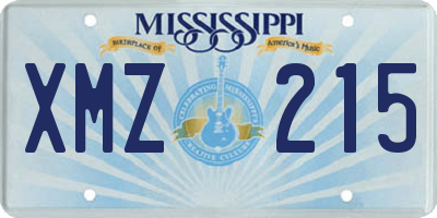 MS license plate XMZ215
