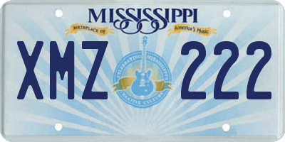 MS license plate XMZ222