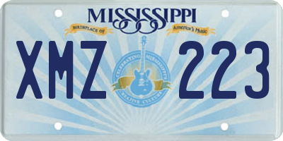 MS license plate XMZ223