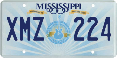 MS license plate XMZ224