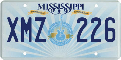 MS license plate XMZ226