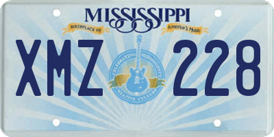 MS license plate XMZ228