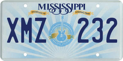 MS license plate XMZ232