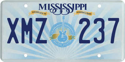 MS license plate XMZ237
