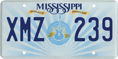 MS license plate XMZ239