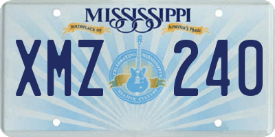 MS license plate XMZ240