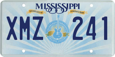 MS license plate XMZ241