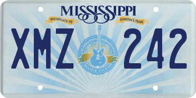 MS license plate XMZ242