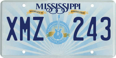 MS license plate XMZ243