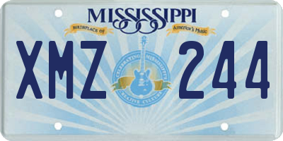 MS license plate XMZ244