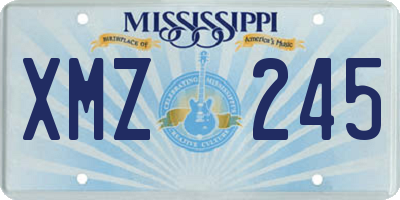 MS license plate XMZ245