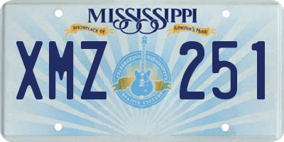 MS license plate XMZ251