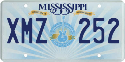 MS license plate XMZ252