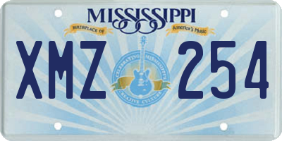 MS license plate XMZ254