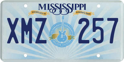 MS license plate XMZ257