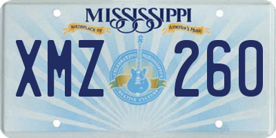 MS license plate XMZ260