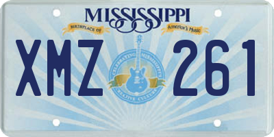 MS license plate XMZ261