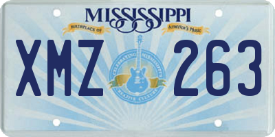 MS license plate XMZ263