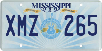 MS license plate XMZ265