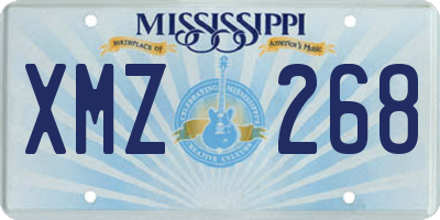 MS license plate XMZ268