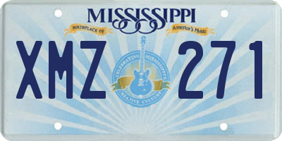 MS license plate XMZ271