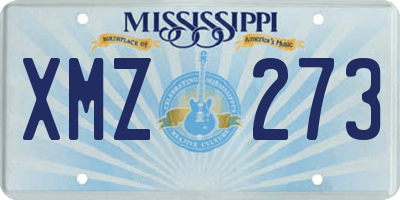 MS license plate XMZ273